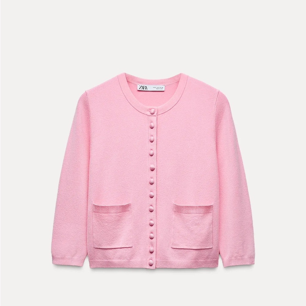 BASIC BELOW THE ELBOW SLEEVE KNIT CARDIGAN